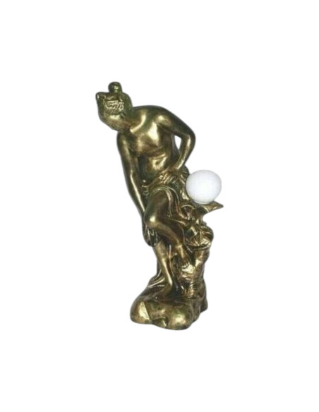 Kobieta z kwiatem i lampą