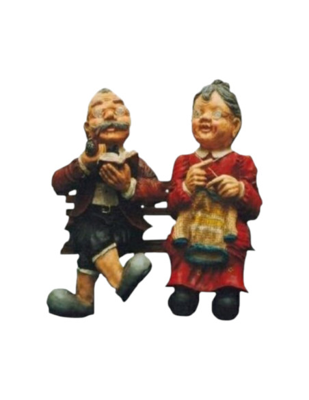 Babcia i dziadek na ławce