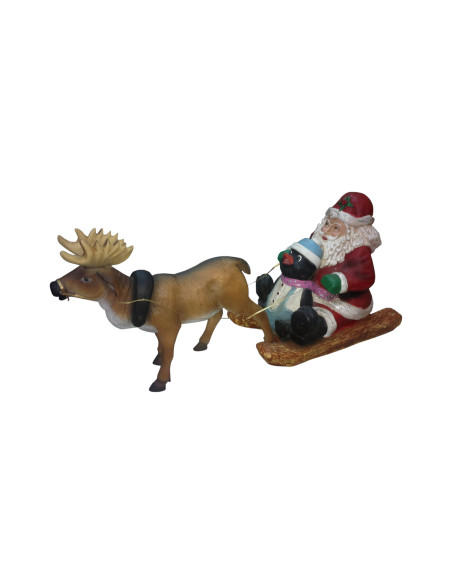 Mikołaj na saniach z pingwinem